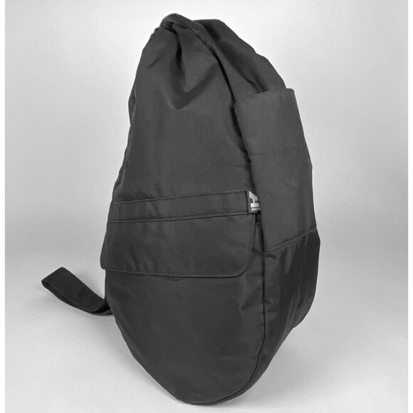 Vintage Ameribag Healthy Back Bag Sling Backpack Black Nylon Made in USA - Picture 4 of 10